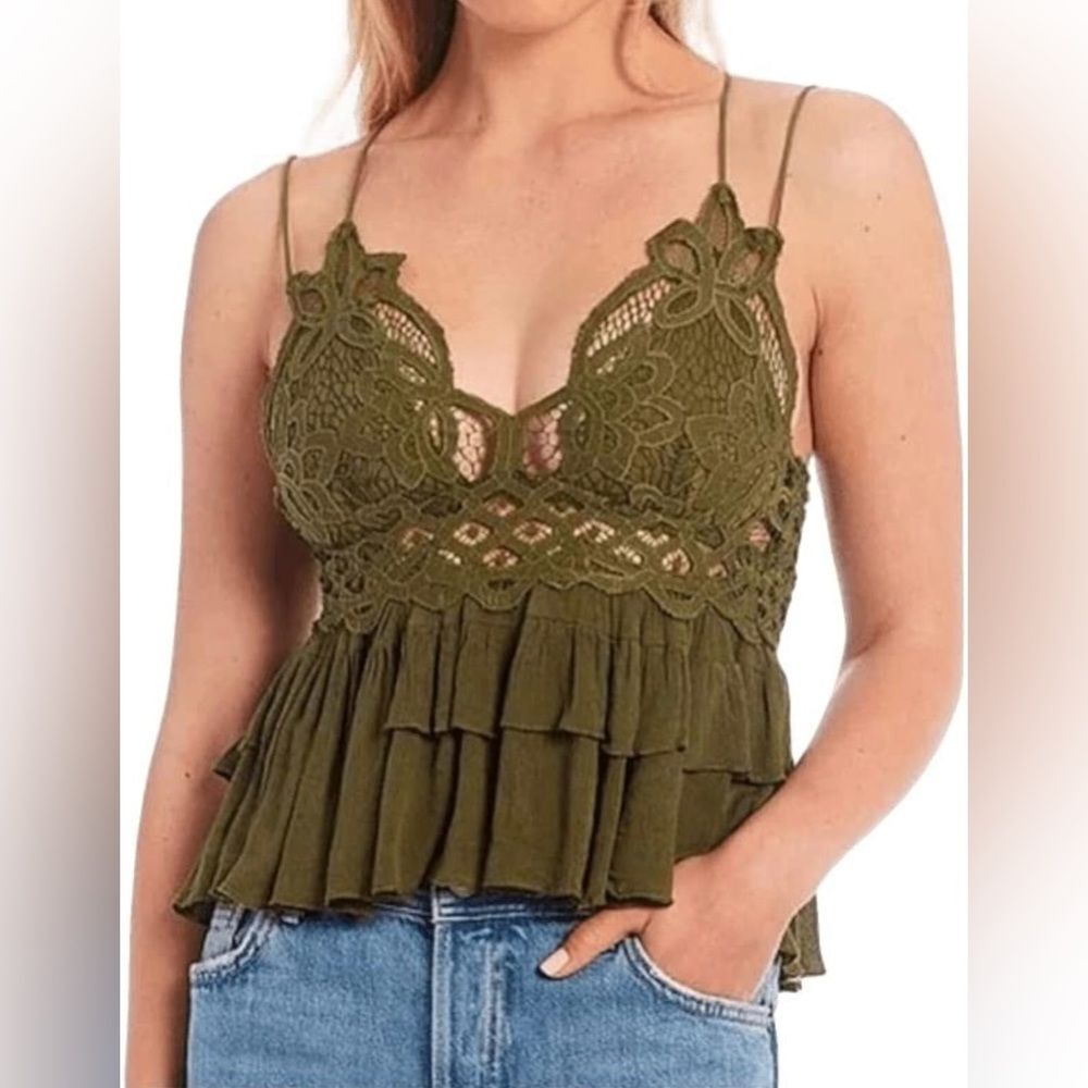 Free People Women’s Adella Camisole Olive Sparrow large